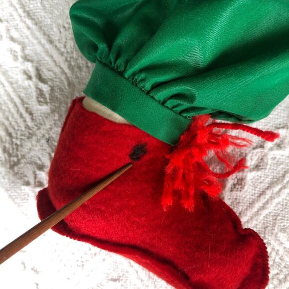 Vintage Handmade Smiling Clown Plush Embroidered Face Felt Shoes Large Cute - Picture 12 of 14